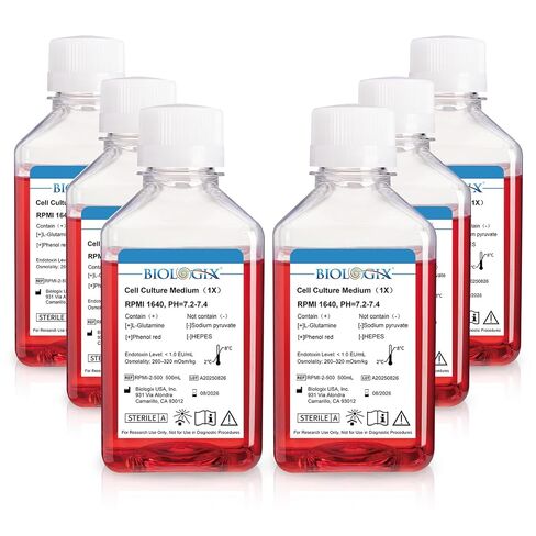 وسائط RPMI 1640 بدون HEPES، وسط ثقافة RPMI 1640 (1x) مع L-Glutamine، ترشيح 0.1 ميكرومتر، وسط زراعة الخلايا بدرجة المختبر، 500 مل / زجاجة | خاص قصير الأمد in Kuwait