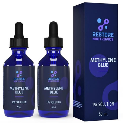 Methylene-Blue USP Grade, No Formaldehyde, High Purity Methylene Blue Drops, 1% Solution, Lab Tested Blue Methylene – 60mL (2 Pack) in Kuwait