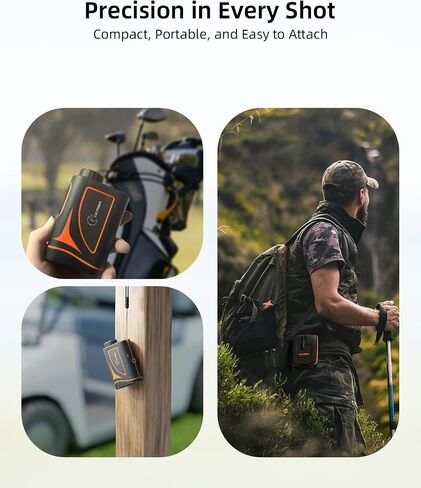 Golf & Hunting Rangefinder with Rechargeable Battery, 5/1200Y Camo Laser Range Finder 7X Magnification, Distance/Angle/Speed/Scan Multi Functional Waterproof Rangefinder with Case in Kuwait