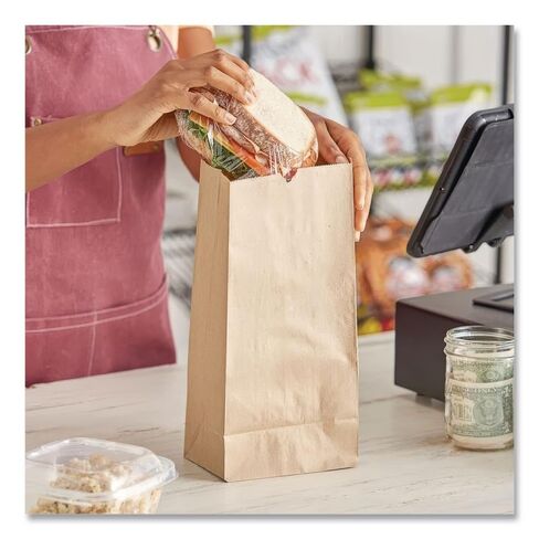 General GH20 #20 Paper Grocery Bag, 50lb Kraft, Heavy-Duty 8 1/4 x 5 5/16 x 16 1/8, (Case of 500 Bags) in Kuwait