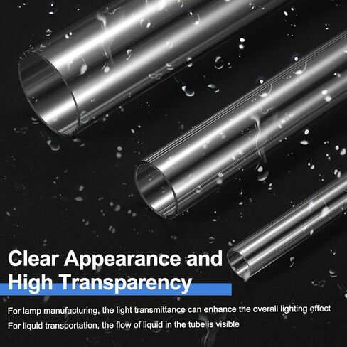 uxcell 2Pcs Clear Rigid Acrylic Pipe, 75mm(2.95") ID x 80mm(3.15") OD 6" Round Polycarbonate Tube Plastic Tubing for Plumbing, Lighting, Aquarium, DIY Projects in Kuwait