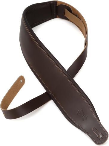 Levy's Leathers Best-Selling 3" Wide Amped Leather Series Extra Long Guitar Strap with Foam Padding, Dark Brown, (M26PD-DBR-XL) in Kuwait