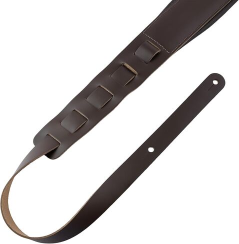 Levy's Leathers Best-Selling 3" Wide Amped Leather Series Extra Long Guitar Strap with Foam Padding, Dark Brown, (M26PD-DBR-XL) in Kuwait