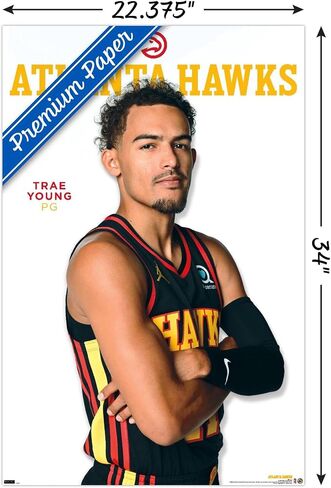 Trends International NBA Atlanta Hawks - Trae Young Feature Series 23 Wall Poster, 34L x 22.4W, Premium Unframed Version in Kuwait