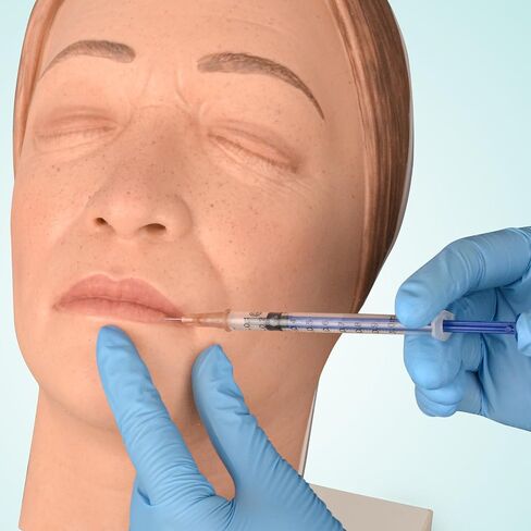 نموذج تدريب الوجه على الحقن لممارسة الحقن، وجه عارضة أزياء من السيليكون، نموذج وجه للتدريب على الحقن متعدد الاتجاهات لطلاب الطب وأخصائيي التجميل in Kuwait
