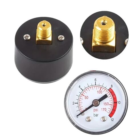 1pc Air Compressor Pneumatic Hydraulic Fluid Pressure Gauge 0-12Bar / 0-170PSI Easy to Read Dial Measuring Instrument in Saudi Arabia