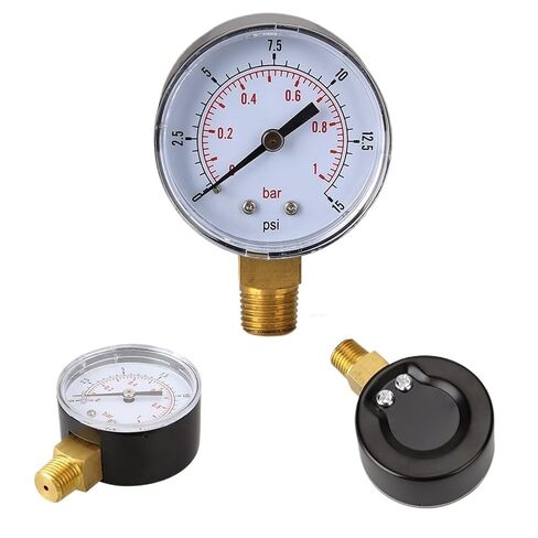 1 قطعة 50 مللي متر 0-15 PSI مقياس 1/4 BSPT أسفل جبل قياس ضغط المياه قياس ضغط الهواء لاختبار ضغط الهواء زيت الماء in Kuwait