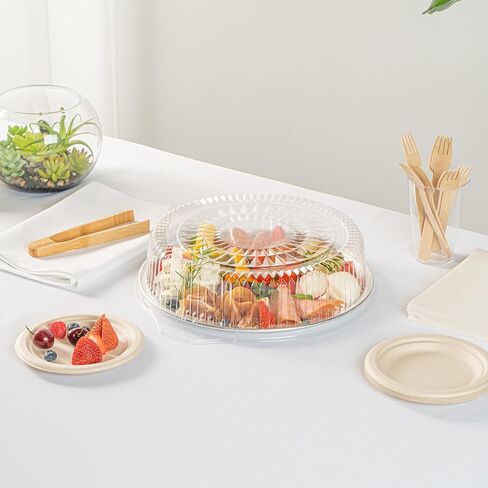 غطاء قبة شفاف من Restaurantware عدد 10 مقاس 12 × 3.5 بوصة غطاء قبة طعام بلاستيكي، غطاء طعام يمكن التخلص منه من أجل إغلاق آمن، غطاء عرض شفاف وواقي متين in Kuwait