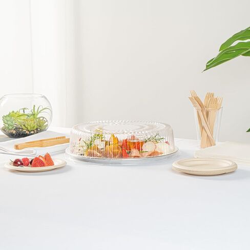 غطاء قبة شفاف من Restaurantware عدد 10 مقاس 12 × 3.5 بوصة غطاء قبة طعام بلاستيكي، غطاء طعام يمكن التخلص منه من أجل إغلاق آمن، غطاء عرض شفاف وواقي متين in Kuwait