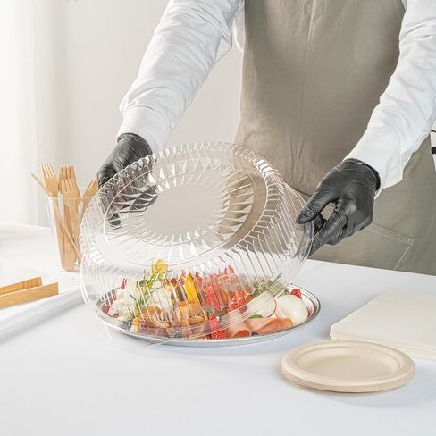 غطاء قبة شفاف من Restaurantware عدد 10 مقاس 12 × 3.5 بوصة غطاء قبة طعام بلاستيكي، غطاء طعام يمكن التخلص منه من أجل إغلاق آمن، غطاء عرض شفاف وواقي متين in Kuwait