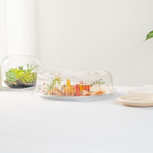غطاء قبة شفاف من Restaurantware عدد 10 مقاس 12 × 3.5 بوصة غطاء قبة طعام بلاستيكي، غطاء طعام يمكن التخلص منه من أجل إغلاق آمن، غطاء عرض شفاف وواقي متين in Kuwait