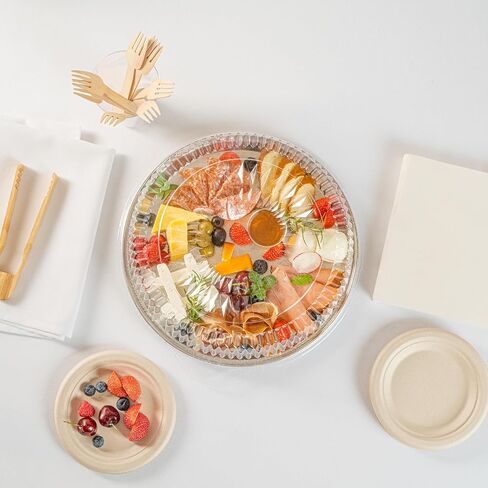 غطاء قبة شفاف من Restaurantware عدد 10 مقاس 12 × 3.5 بوصة غطاء قبة طعام بلاستيكي، غطاء طعام يمكن التخلص منه من أجل إغلاق آمن، غطاء عرض شفاف وواقي متين in Kuwait