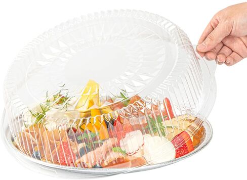 غطاء قبة شفاف من Restaurantware عدد 10 مقاس 12 × 3.5 بوصة غطاء قبة طعام بلاستيكي، غطاء طعام يمكن التخلص منه من أجل إغلاق آمن، غطاء عرض شفاف وواقي متين in Kuwait