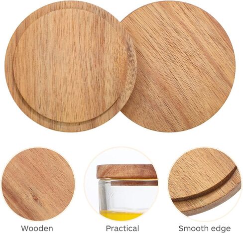 TEHAUX Wooden Mug Lid 3.54In Set of 4 – Airtight Seal Keeps Coffee & Tea Hot, Reusable Natural Wood Cover for Home, Office, Camping in Kuwait