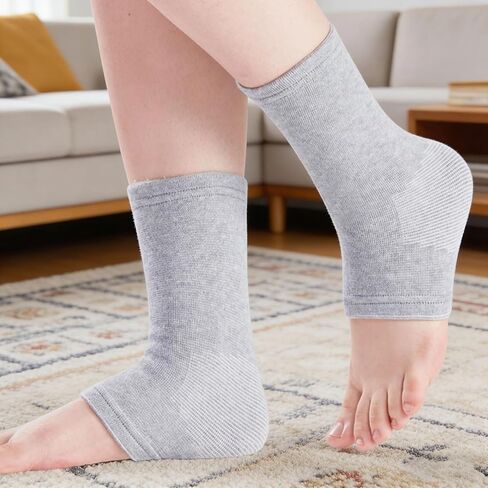جوارب نسائية دافئة لحماية الكاحل، أكمام قدم من الألياف اللدنة بملمس القطن، رمادي، مريح ودعم المفاصل in Kuwait