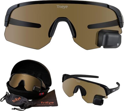 نظارات TriEye لركوب الدراجات مع مرآة الرؤية الخلفية - نظارات شمسية رياضية للرجال والنساء - حماية من الأشعة فوق البنفسجية 400 in Kuwait