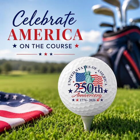 Infusion USA 250th Anniversary Golf Balls (12 Pack) – Patriotic America 250th Anniversary Design, USGA Approved 2-Piece Golf Balls, Red White & Blue Commemorative Golf Gift for Men and Women in Kuwait
