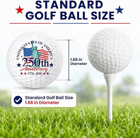 Infusion USA 250th Anniversary Golf Balls (12 Pack) – Patriotic America 250th Anniversary Design, USGA Approved 2-Piece Golf Balls, Red White & Blue Commemorative Golf Gift for Men and Women in Kuwait
