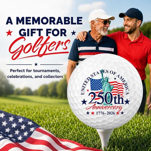 Infusion USA 250th Anniversary Golf Balls (12 Pack) – Patriotic America 250th Anniversary Design, USGA Approved 2-Piece Golf Balls, Red White & Blue Commemorative Golf Gift for Men and Women in Kuwait