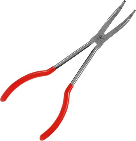 NUOBESTY Red Handle 11-inch Crucible Tongs Clamp 90-degree Angle Metal Smelting Tong for Gold Melting Furnace Laboratory Chemical Crucible Holder in Kuwait