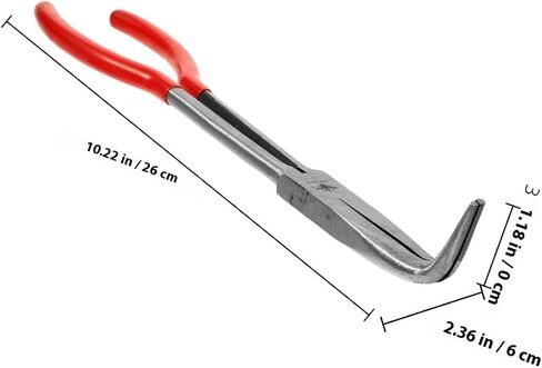 NUOBESTY Red Handle 11-inch Crucible Tongs Clamp 90-degree Angle Metal Smelting Tong for Gold Melting Furnace Laboratory Chemical Crucible Holder in Kuwait