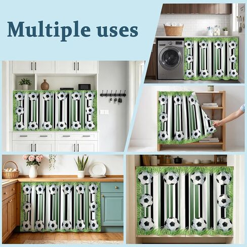 PIEPLE كرة القدم الرياضة بالوعة تنورة الستار 32 ''x 55''، كرات الحديقة الحديثة الألعاب خطوط سوداء خضراء مجلس الوزراء ستارة الباب مخزن الستائر المرافق، الحمام المطبخ الغسيل الخصوصية الستارة ستائر غسالة الصحون in Kuwait
