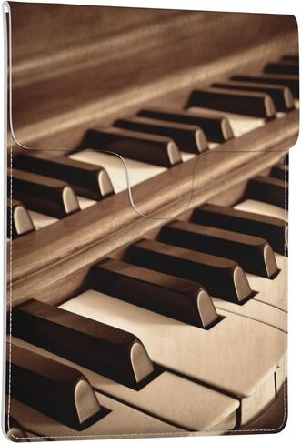 Sepia Tone Piano Keys Print 13-inch Laptop Sleeve, Slim Shockproof Insertion Design Leather Laptop Case for Office, School, Travel in Kuwait