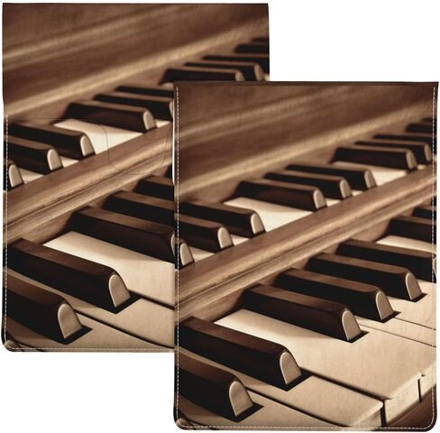 Sepia Tone Piano Keys Print 13-inch Laptop Sleeve, Slim Shockproof Insertion Design Leather Laptop Case for Office, School, Travel in Kuwait