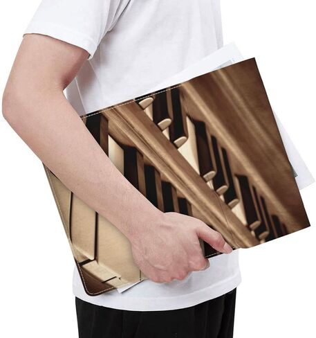 Sepia Tone Piano Keys Print 13-inch Laptop Sleeve, Slim Shockproof Insertion Design Leather Laptop Case for Office, School, Travel in Kuwait