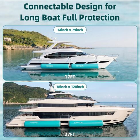 6.5FT/10FT Inflatable Boat Fender – Heavy Duty PVC Boat Accessory for Hull Protection, Quick Inflation & Foldable Storage for Docks, Lakes & Marinas in Kuwait