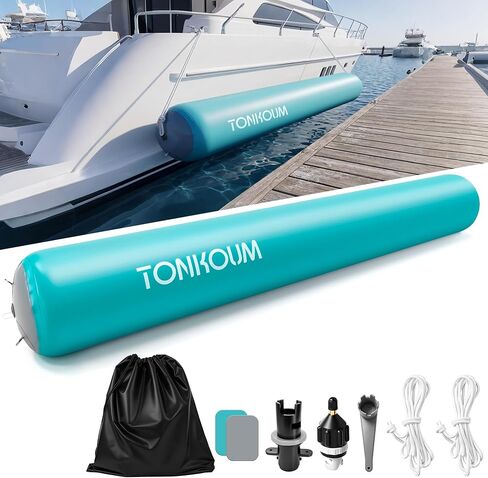 6.5FT/10FT Inflatable Boat Fender – Heavy Duty PVC Boat Accessory for Hull Protection, Quick Inflation & Foldable Storage for Docks, Lakes & Marinas in Kuwait