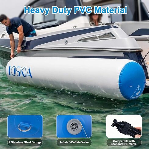 6FT/10FT Inflatable Boat Fenders for Docking, Large Boat Bumpers, Large Dock Fenders Bumpers for Fishing Boat, Yachts, Pontoon Boat and Jet Ski in Kuwait