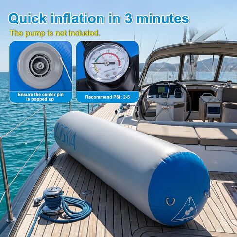 6FT/10FT Inflatable Boat Fenders for Docking, Large Boat Bumpers, Large Dock Fenders Bumpers for Fishing Boat, Yachts, Pontoon Boat and Jet Ski in Kuwait