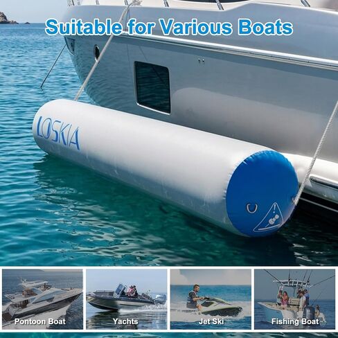 6FT/10FT Inflatable Boat Fenders for Docking, Large Boat Bumpers, Large Dock Fenders Bumpers for Fishing Boat, Yachts, Pontoon Boat and Jet Ski in Kuwait