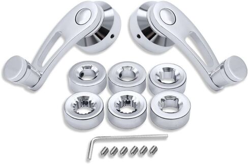 Universal 3" Window Crank Handle Kit For GM Chevy Ford Chrysler Pontiac Cadillac Mopar Hot Rods & Classics Chrome Aluminum Pair in Kuwait