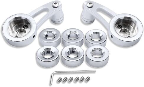 Universal 3" Window Crank Handle Kit For GM Chevy Ford Chrysler Pontiac Cadillac Mopar Hot Rods & Classics Chrome Aluminum Pair in Kuwait