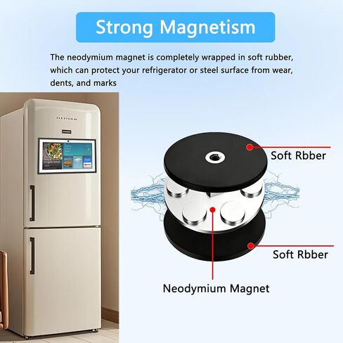 Magnetic Mount Compatible with Show 15, No-Punch Fridge Holder, Rubber Coated Scratch-Free, Strong Magnet Easy to Install in Kuwait
