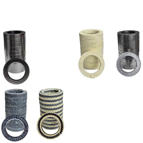 10Pcs High Temperature Resistant Aramid Carbon Graphite Packing Rings, Wearproof Sealing Gasket Rings for Valve Pump Flange Reactor Industrial Sealing Aramid Carbon Packing Ring 12×22×5mm in Kuwait