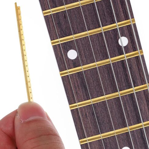 Healifty 19pcs Classical Guitar Fret Wire Set, White Copper Brass Fretwires for Acoustic Electric Guitar Fingerboard, 2.2mm Thickness Suitable for 19/20 Frets Replacement and Repair in Kuwait