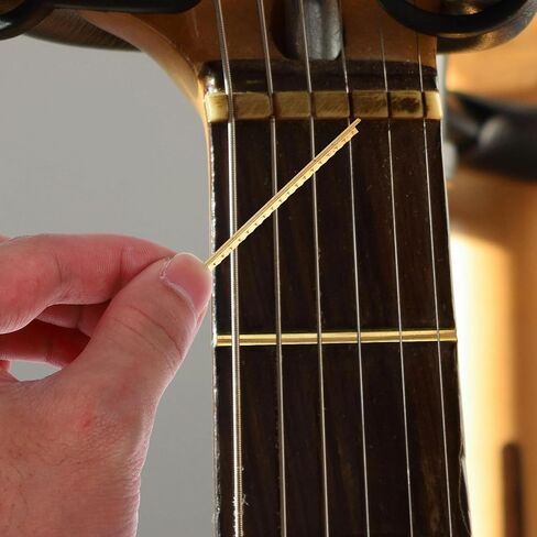 Healifty 19pcs Classical Guitar Fret Wire Set, White Copper Brass Fretwires for Acoustic Electric Guitar Fingerboard, 2.2mm Thickness Suitable for 19/20 Frets Replacement and Repair in Kuwait