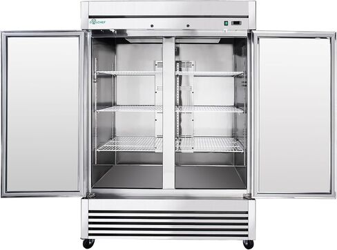 54" Commercial Merchandiser Freezer with 2 Glass Door & ETL Certified | 46 Cu.ft Commercial Display Freezer with Auto Defrost,Upright Freeze Storage w/ LED Lighting,for Supermarkets,Ice Cream,Black in Kuwait