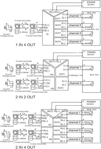 DC24V 4 20mA 0-10V 0-5V Analog Signal Splitter AC220V Galvanic Signal Isolator 1 in 2 in 2 Out Signal Isolation Current Converter(0-10mA,Output 4-20mA) in Kuwait