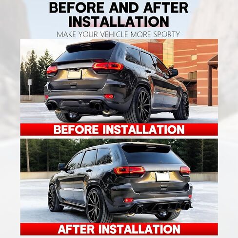 Front Bumper Lip Splitter Spoiler Compatible with Jeep Grand Cherokee SRT (2014-2021)/ Trackhawk (2018-2021) Air Dams Chin Spoiler Grand Cherokee SRT Accessories (Gloss Black, Front Lip) in Saudi Arabia