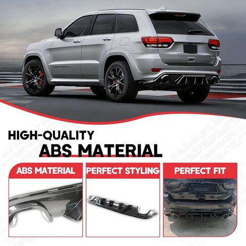 Front Bumper Lip Splitter Spoiler Compatible with Jeep Grand Cherokee SRT (2014-2021)/ Trackhawk (2018-2021) Air Dams Chin Spoiler Grand Cherokee SRT Accessories (Gloss Black, Front Lip) in Saudi Arabia