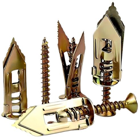 DZS ELEC 60PCS Self Drilling Anchors Galvanized Steel with Self Tapping Screws Gypsum Board Expansion Screws Anchor Bolt No Drilling Knockout Fiber Cement Board in Kuwait