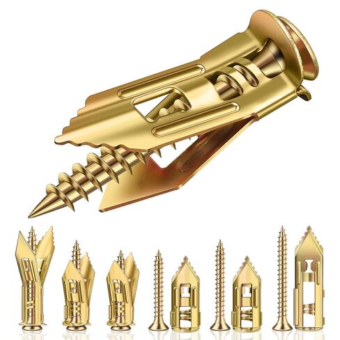 80pcs Self Drilling Drywall Anchors and Screws Kit, Upgraded 3 Sizes Heavy Duty Wall Anchors Kit Zinc Plated Steel, No Pre-Drill No Holes, Holds 100LBS+ for Picture Frames, Shelves, TV in Kuwait