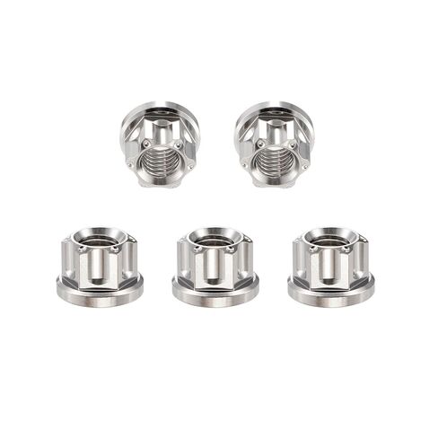 RISON Titanium Nuts M6 M8 M10 M12 Nut Hex Flange Bolt Screw Nut for Locomotive and Motorcycle Bicycle Car Boat Brake Accessories Titanium Fasteners Titanium Nut Pack of 5 (M8, Burnt Blue) in Kuwait