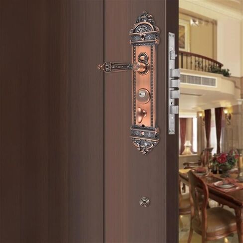 Zinc Alloy Carved Handle Lock Cylinder Solid Wood Door Anti-Theft Locks in Kuwait