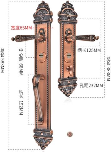 Zinc Alloy Carved Handle Lock Cylinder Solid Wood Door Anti-Theft Locks in Kuwait