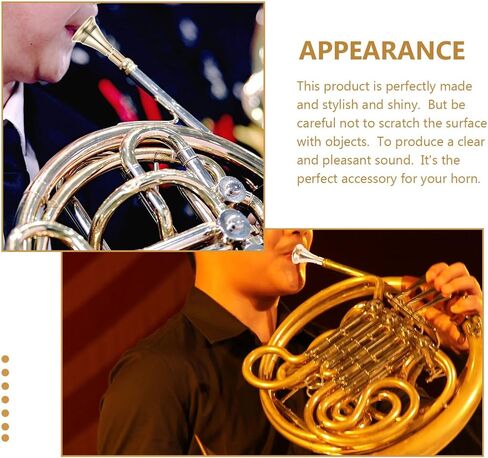 Abaodam Golden Copper French Horn Mouthpiece for Intermediate Players and Students, Loud Sound, Easy to Clean, Creative Design Horn Part for Music Instrument Practice in Kuwait